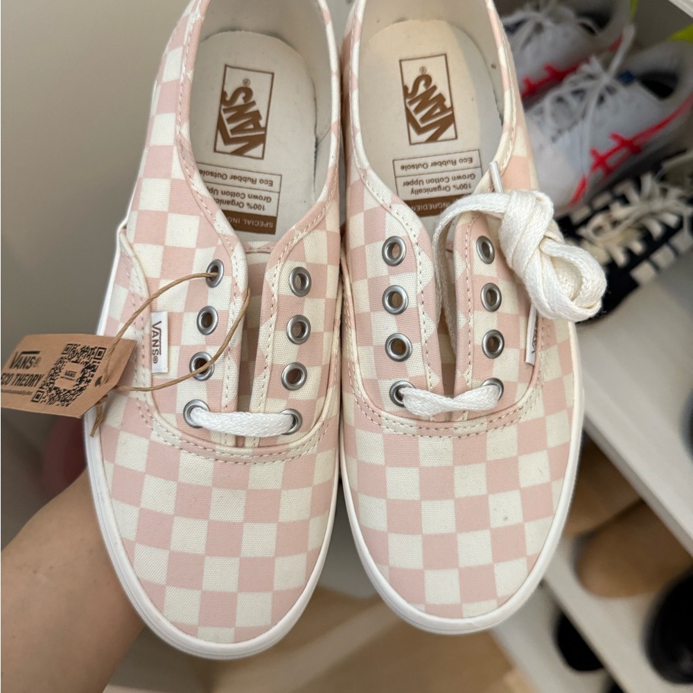 Vans Kids Sneakers in Pink and White Checkered
